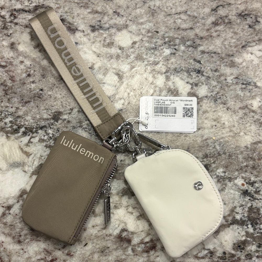 Lululemon Beige and White Keychain Strap
